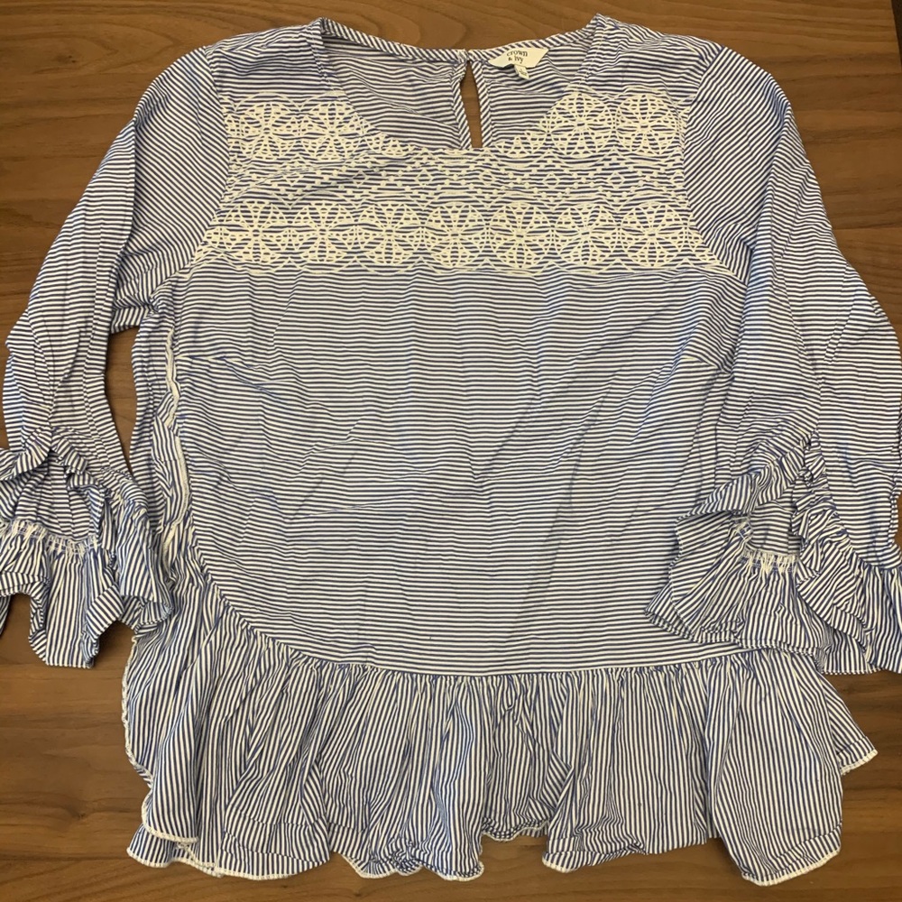 Blue & White Striped Blouse